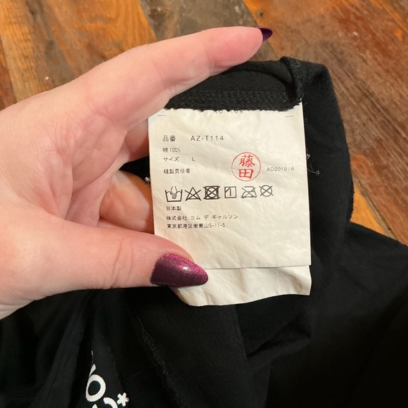 Comme des Garçons PLAY Black Graphic Logo Tee Made in Japan Size L - Picture 10 of 10